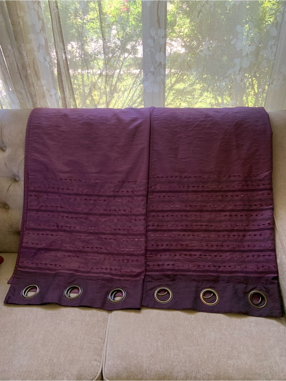 Source Unknown Deep Plum Grommet Curtain Panels - Set of 2